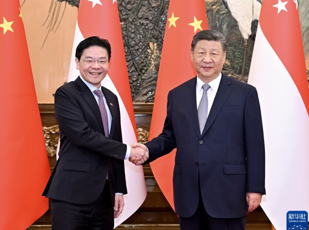 習(xí)近平會(huì)見(jiàn)新加坡總理黃循財(cái)